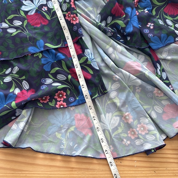 Draper James Blue and Red Puff Sleeve Asymmetrical Sundress - Picture 12 of 14